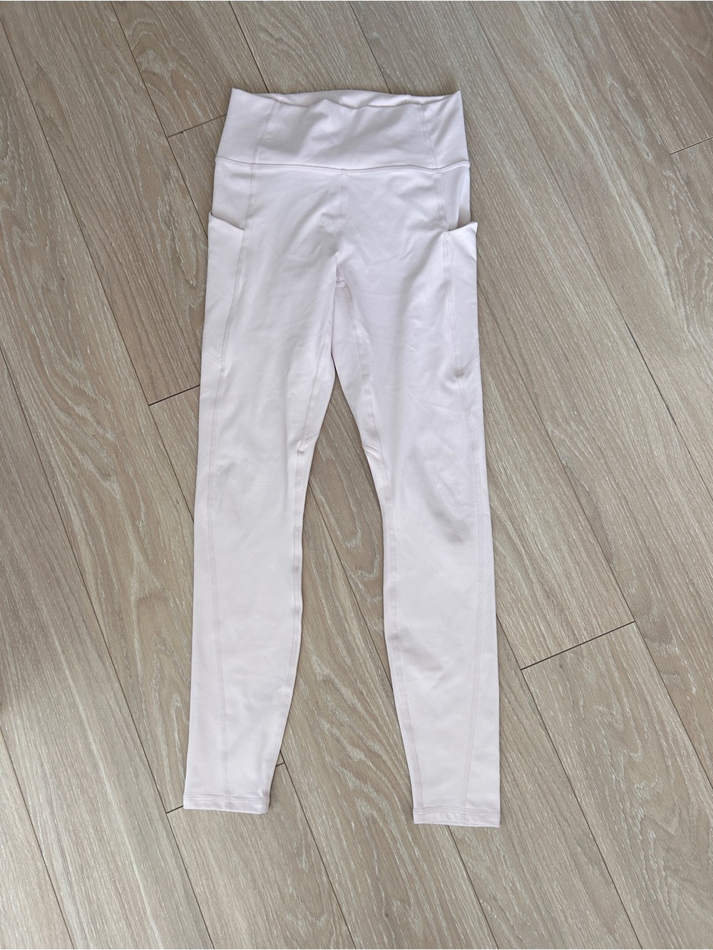 Fabletics PureLuxe Light Pink Leggings with Side Pockets